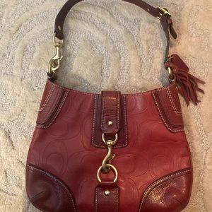 Coach mulberry red shoulder bag